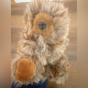 Vintage Furry Folk Grizzly Brown Bear Hand Puppet Plush Toy 9" Folkmanis